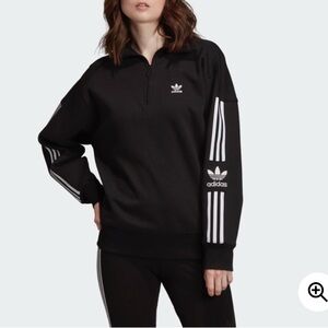 Adidas Women's Black Half-Zip Sweatshirt